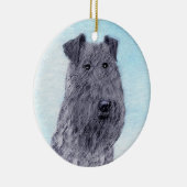 Kerry Blue Terrier Painting Cute Original Dog Art Keramisch Ornament (Rechts)