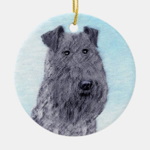 Kerry Blue Terrier Painting Cute Original Dog Art Keramisch Ornament