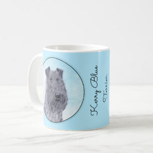 Kerry Blue Terrier Painting Cute Original Dog Art Koffiemok