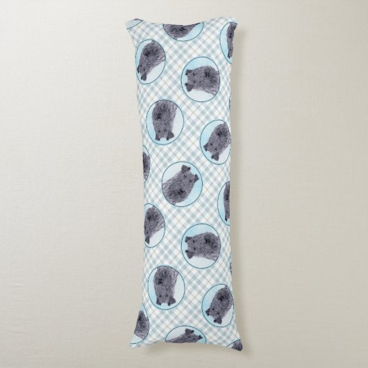 Kerry Blue Terrier Painting Cute Original Dog Art Lichaamskussen (Voorkant Verticaal)
