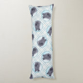 Kerry Blue Terrier Painting Cute Original Dog Art Lichaamskussen (Achterkant (Verticaal))