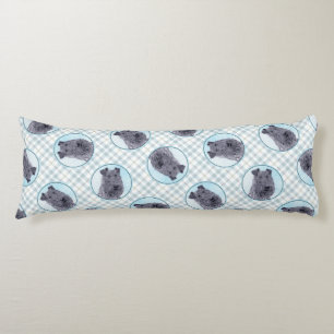 Kerry Blue Terrier Painting Cute Original Dog Art Lichaamskussen