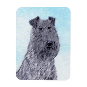 Kerry Blue Terrier Painting Cute Original Dog Art Magneet