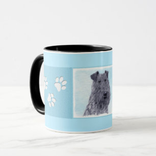 Kerry Blue Terrier Painting Cute Original Dog Art Mok