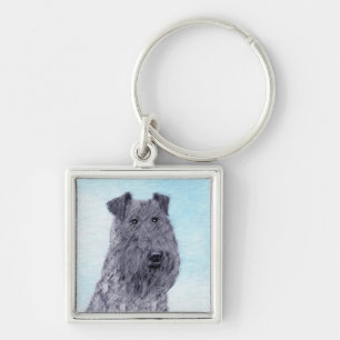 Kerry Blue Terrier Painting Cute Original Dog Art Sleutelhanger