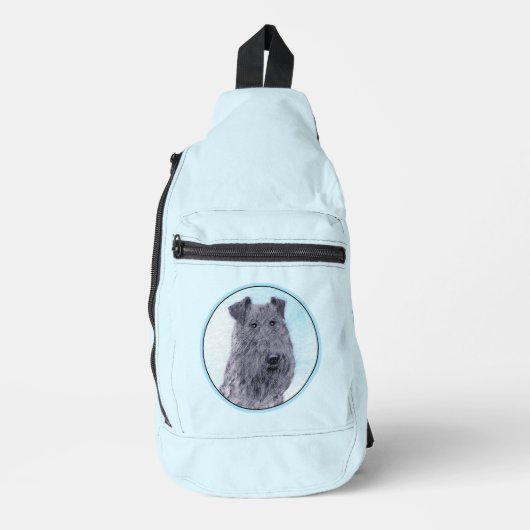 Kerry Blue Terrier Painting Cute Original Dog Art Sling Bag (Voorkant)