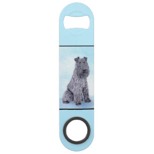 Kerry Blue Terrier Painting Cute Original Dog Art Speed Flessenopener