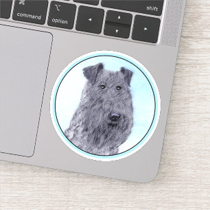 Kerry Blue Terrier Painting Cute Original Dog Art Sticker