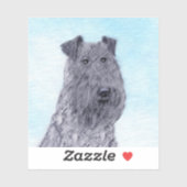Kerry Blue Terrier Painting Cute Original Dog Art Sticker (Vel)