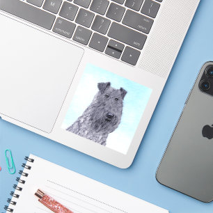 Kerry Blue Terrier Painting Cute Original Dog Art Sticker