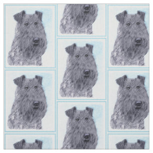 Kerry Blue Terrier Painting Cute Original Dog Art Stof