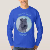 Kerry Blue Terrier Painting Cute Original Dog Art T-shirt (Voorkant)
