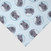 Kerry Blue Terrier Painting Cute Original Dog Art Tissuepapier (Detail)