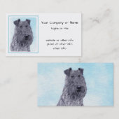 Kerry Blue Terrier Painting Cute Original Dog Art Visitekaartje (Voorkant / Achterkant)