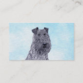 Kerry Blue Terrier Painting Cute Original Dog Art Visitekaartje (Achterkant)
