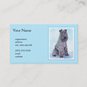 Kerry Blue Terrier Painting Cute Original Dog Art Visitekaartje