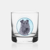 Kerry Blue Terrier Painting Cute Original Dog Art Whisky Glas (Voorkant)