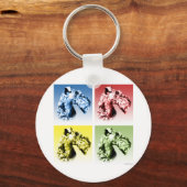 Kerry Blue Terrier Popart Sleutelhanger (Voorkant)
