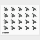 Kerry Blue Terrier Ronde Sticker (Vel)