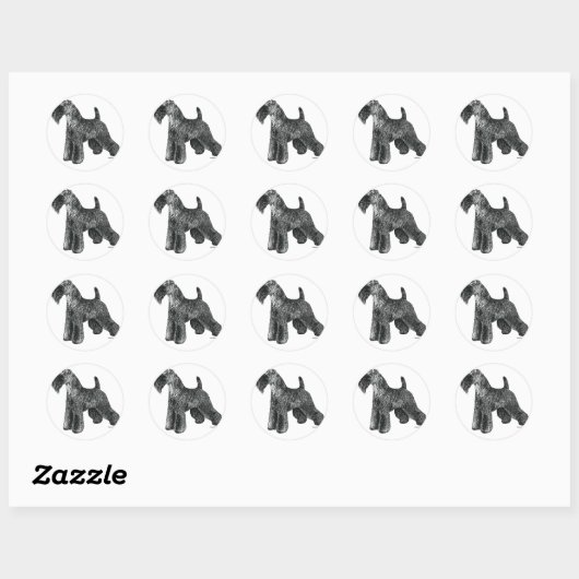 Kerry Blue Terrier Ronde Sticker (Vel)