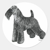 Kerry Blue Terrier Ronde Sticker (Voorkant)