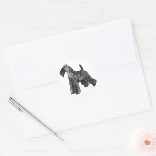 Kerry Blue Terrier Ronde Sticker (Envelop)