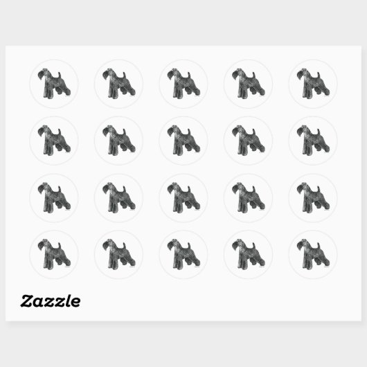 Kerry Blue Terrier Ronde Sticker (Vel)
