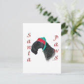 Kerry Blue Terrier Santa Paws Feestdagenkaart (Staand voorkant)