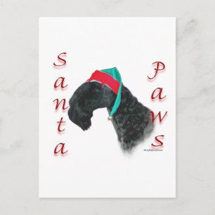 Kerry Blue Terrier Santa Paws Feestdagenkaart