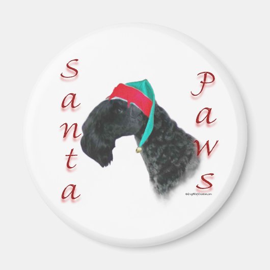 Kerry Blue Terrier Santa Paws Magneet (Voorkant)