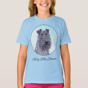 Kerry Blue Terrier Schilderij Mooie Originele Hond T-shirt