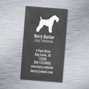 Kerry Blue Terrier Silhouet Chalkboard stijl Visitekaartje Magneet