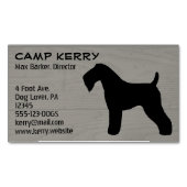 Kerry Blue Terrier Silhouet Houten Korrel Stijl Magnetisch Visitekaartje (Voorkant)