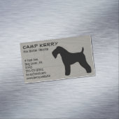 Kerry Blue Terrier Silhouet Houten Korrel Stijl Magnetisch Visitekaartje (Voorbeeld)