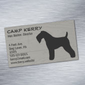 Kerry Blue Terrier Silhouet Houten Korrel Stijl Magnetisch Visitekaartje