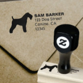 Kerry Blue Terrier Silhouet retouradres Rubberstempel