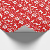 Kerry Blue Terrier Silhouetten Kerstvakantie Cadeaupapier (Hoek)