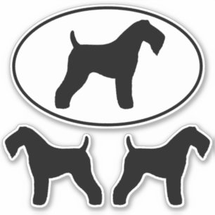 Kerry Blue Terrier Silhouetten Vinyl Sticker Set