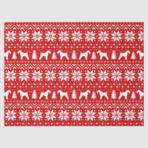 Kerry Blue Terrier Silhouettes kerst Patroon Tissuepapier