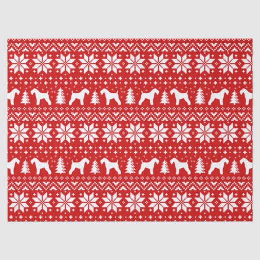 Kerry Blue Terrier Silhouettes kerst Patroon Tissuepapier (Voorkant)