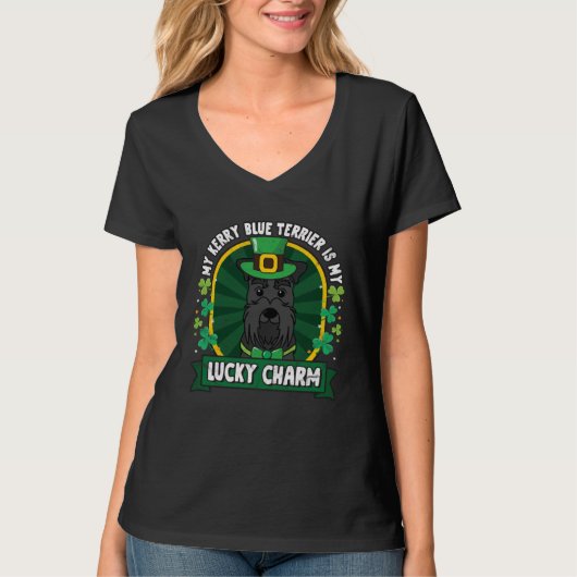 Kerry Blue Terrier St Patricks Lucky Charm Mom Dad T-shirt (Voorkant)