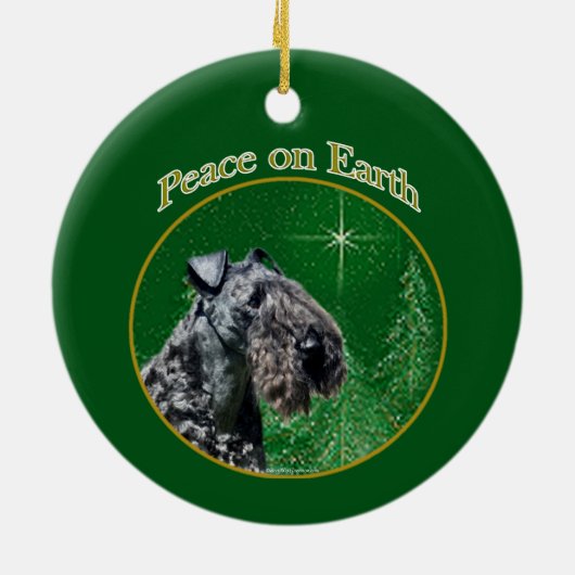 Kerry Blue Terrier Vrede Keramisch Ornament (Achterkant)