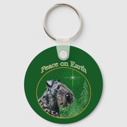 Kerry Blue Terrier Vrede Sleutelhanger (Achterkant)
