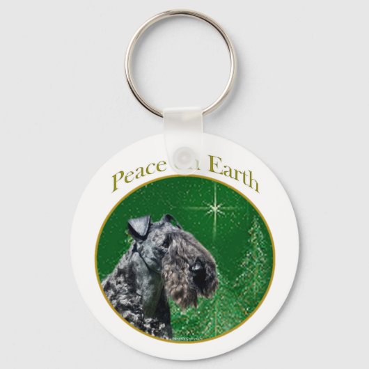 Kerry Blue Terrier Vrede Sleutelhanger (Voorkant)