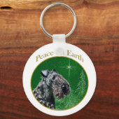 Kerry Blue Terrier Vrede Sleutelhanger (Voorkant)