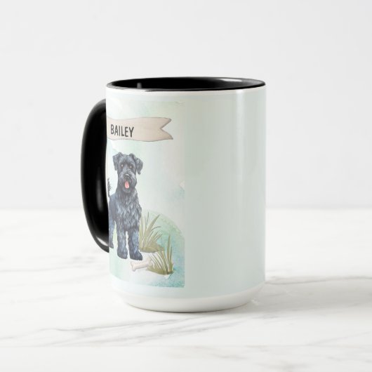 Kerry Blue Terrier Watercolor Personalized  Mok (Voorkant links)