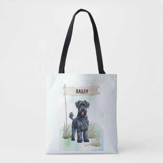 Kerry Blue Terrier Watercolor Personalized Tote Bag (Voorkant)