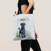 Kerry Blue Terrier Watercolor Personalized Tote Bag (Dichtbij)