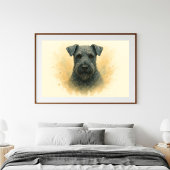 Kerry Blue Terrier Waterverf Portret Poster