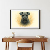 Kerry Blue Terrier Waterverf Portret Poster